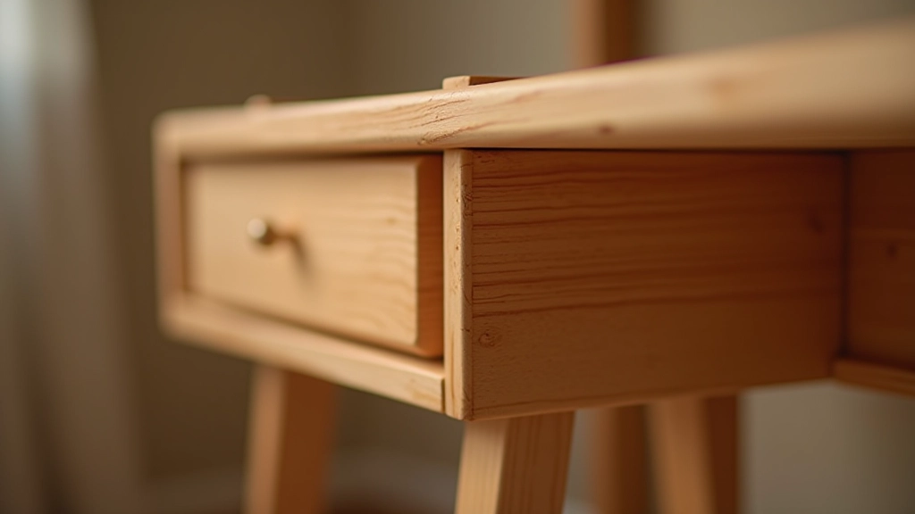 Detail shot showcasing quality construction of furniture pieces